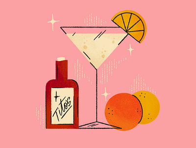 Tito's & Orange Vanilla Poler alcohol booze cocktail drink fruit libations retro vintage vodka