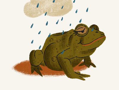 Rainy Day Toad frog frogs illustration pnw portland rain retro seattle toad vintage