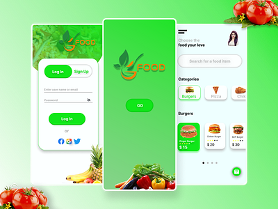 Food order mobile apps graphic design illustration ui