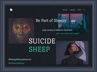 Suicide Sheep Landing Page branding design illustration typography ui ux