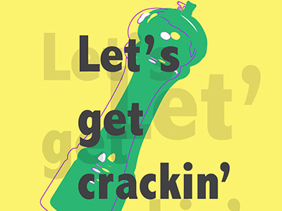 Let's get crackin' food graphic illustration image pepper type word art