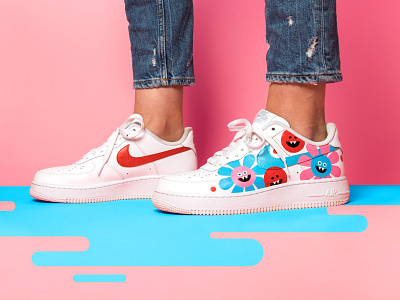 Lindsey Made This AF1 acrylic custom custom paint flowers nike paint painted shoes