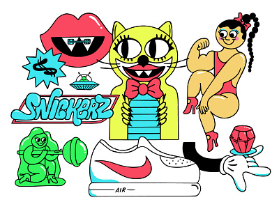Copy&Cats : Parrilla applepencil illustration nike procreate stickers vector wip