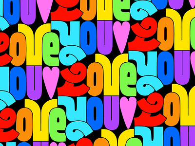 Love You ❤️ illustration letters love rainbow type typography