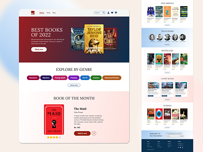 Online Bookstore Website Design bookshop bookstore landing page product design ui ui design ux design web design website