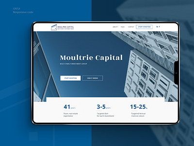 Moultrie Capital Webdesign blue website corporate branding finance business homepage responsive design ux ui