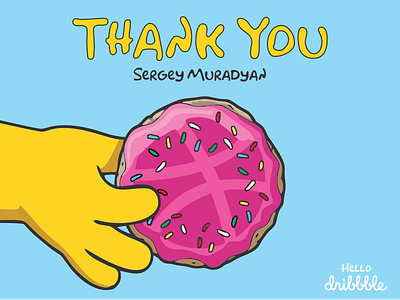 Thank You cartoon design donuts dribbble hello illustration thank you the simpsons vector