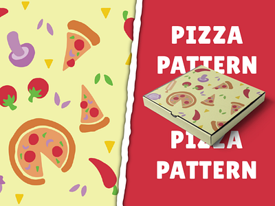 Cartoon Pizza Pattern background cartoon design food graphic design illustration pattern pizza