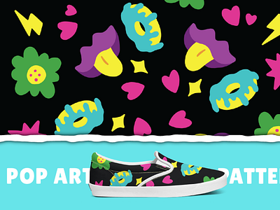 Pop Art Lips Donut Pattern