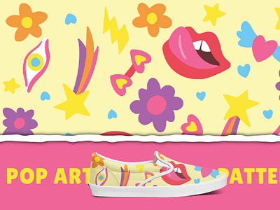 Pop Art Lips Heart Pattern