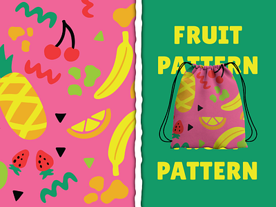 Summer Fruit Pattern background cartoon cute design fruit graphic design illustration pattern tropical