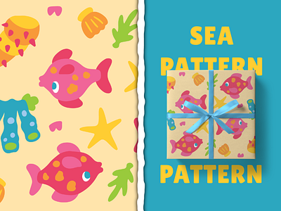 Cute Sea Animal Pattern animal background cartoon cute design graphic design illustration kids pattern sea