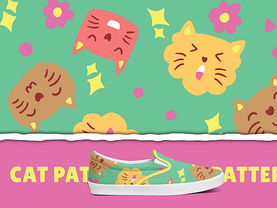 Cartoon Cute Cats Paw Pattern