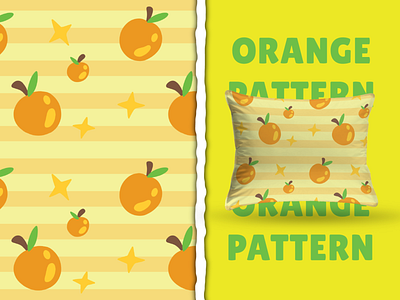 Orange Fruit Seamless Pattern background cartoon cute design fruit graphic design illustration orange pattern