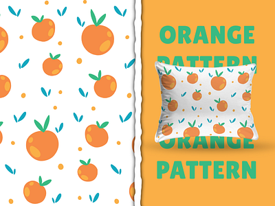 Orange Fruit Vector Seamless Pattern background cartoon cute design fruit graphic design illustration orange pattern
