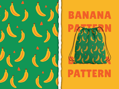 Banana Fruit Vintage Seamless Pattern background banana design fruit graphic design illustration minimalist pattern vintage
