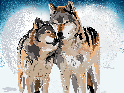 Happy Valentine's Day animal illustrations animal love digital art illustration love vector vector art wild animals wildlife wildlife illustrations wolves wolves illustration