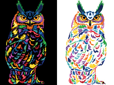 Colorful owl adobe illustrator animal illustration animals colorful illustration colorful owl digital art illustration illustration art illustrations illustrator owl owl illustration owls