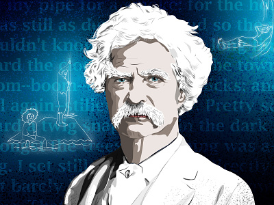 Mark Twain author illustrations authors digital art digital illustration huckleberry finn illustration illustrations mark twain mark twain illustration procreate procreate art tom sawyer