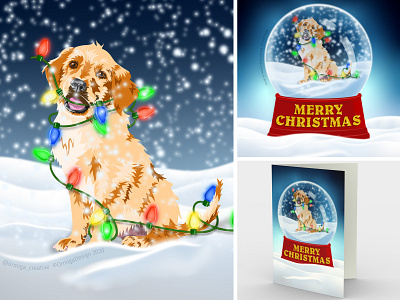 Cute Golden Retriever Pup at Xmas adobe illustrator animal art animal illustration animals cute dogs digital art dog illustration dogs illustration illustration art illustrations illustrator pet pet art pet illustrations pets puppies vector art xmas card xmas cards