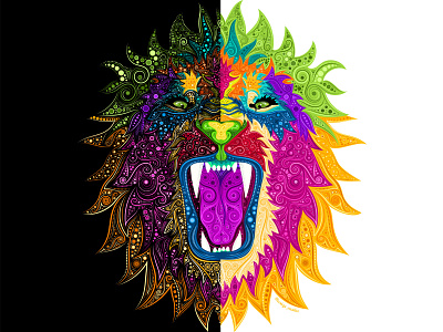 The roar of the lion adobe illustrator animal illustration animals colorful colorful illustrations colors design details digital art illustration illustration art illustrations illustrator lion lion art lion illustration lions vector vector art vector illustration