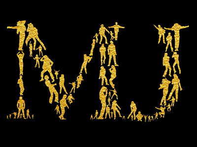 Michael Jackson Name Illustration gold type illustration michael jackson pop culture silhouettes type typography