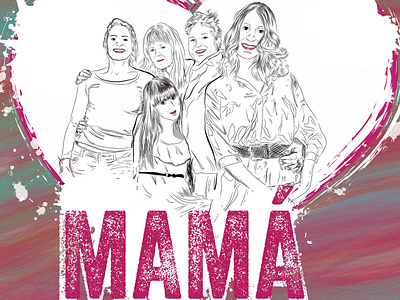 Mama art celebrating mom daughters and mother digital art digital arts graphic designer illustration illustrator mom mother mother illustration mothers day mothersday