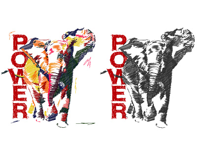 Elephant Power in color & black and white