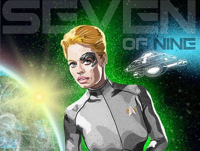 Seven of Nine adobe illustrator adobe illustrator draw digital art fan art illustration illustration art illustrations illustrator jeri ryan sciencefiction seven of nine star trek star trek illustrations vector art vector illustrations