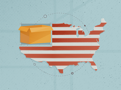 "New Shoring" Illustration blog content marketing illustration map united state usa