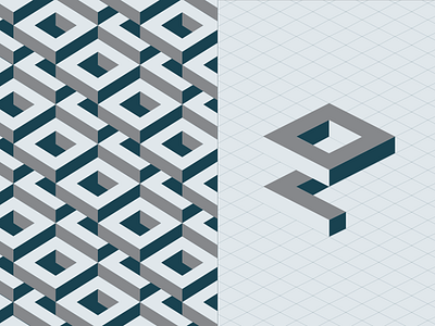 Feeling Isometric branding geometric isometric logo monogram pattern