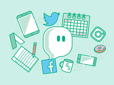 Ghost Social: Services Offered ghosts icons illustration social media