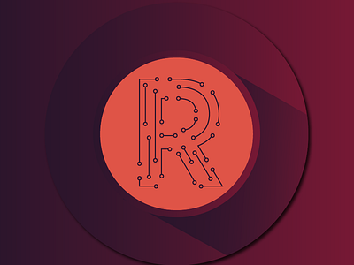 Circuitry R (Logo Option) branding identity letter logo mark