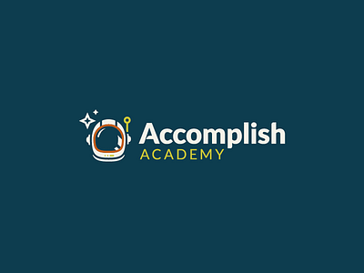 Accomplish Academy branding identity logo rocket vector