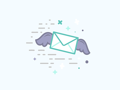Email gives you wings icon illustration vector