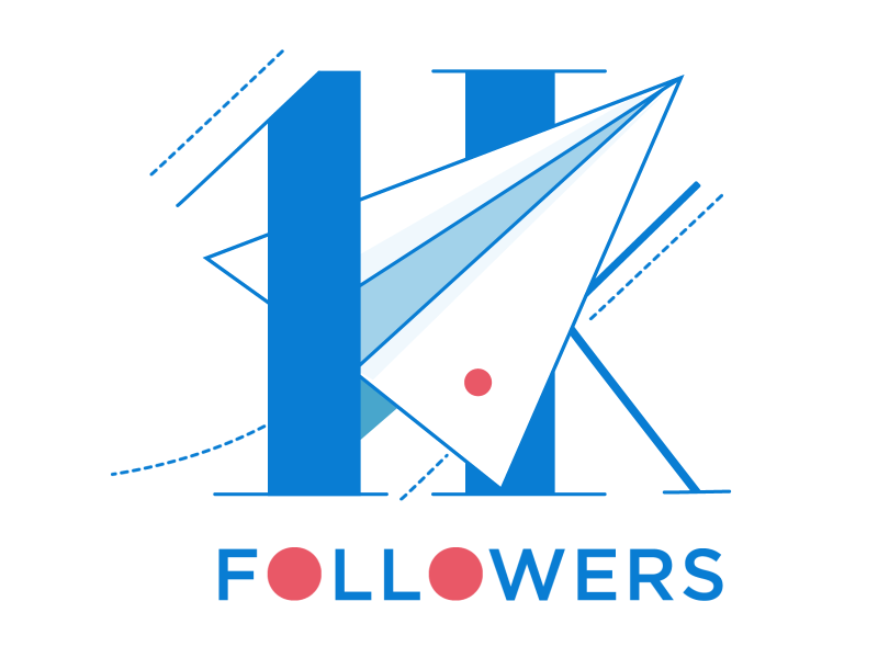 Thank you! 1,000 Followers! 1000 1k animation dribbble followers illustration woohoo