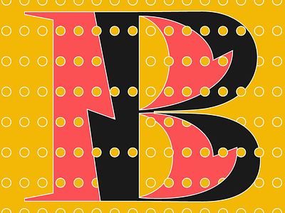 Jah Blesk b circle letter lol pink type typography yellow