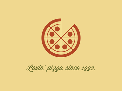 I Like Pizza 1992 glyph green loving pizza red since yellow