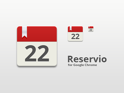 Reservio browser calendar google chrome grey icon rebound red reservio white
