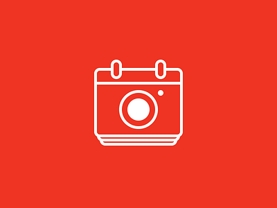 CalCam calendar camera glyph icon red symbol white