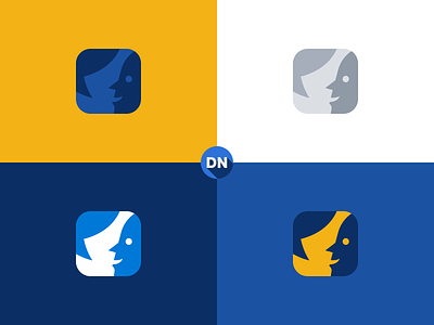 DN NEUE blue designer news flat gray icon iphone layervault psd white yellow