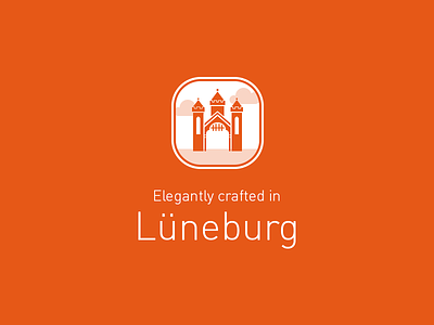 Elegantly crafted in Lüneburg craft elangant icon lueneburgo orange rebound shape vector