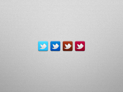Twitter Buttons and blue buttons done in ps red twitter