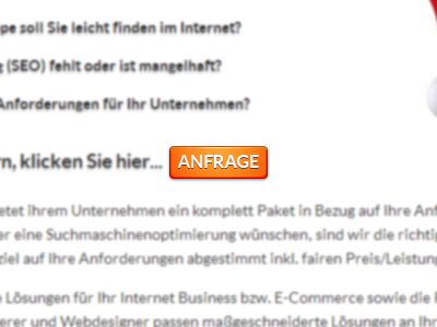 Anfrage/Inquiry agency button internet orange ui