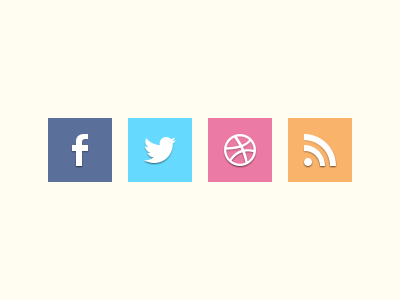 Social Icons dribbble facebook icons rebound rss twitter