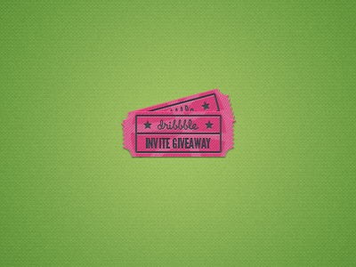 Invite Giveaway dribbble giveaway graphite green invite pink ticket