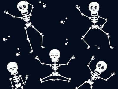 Skeleton Happy Halloween, illustration for kids holiday
