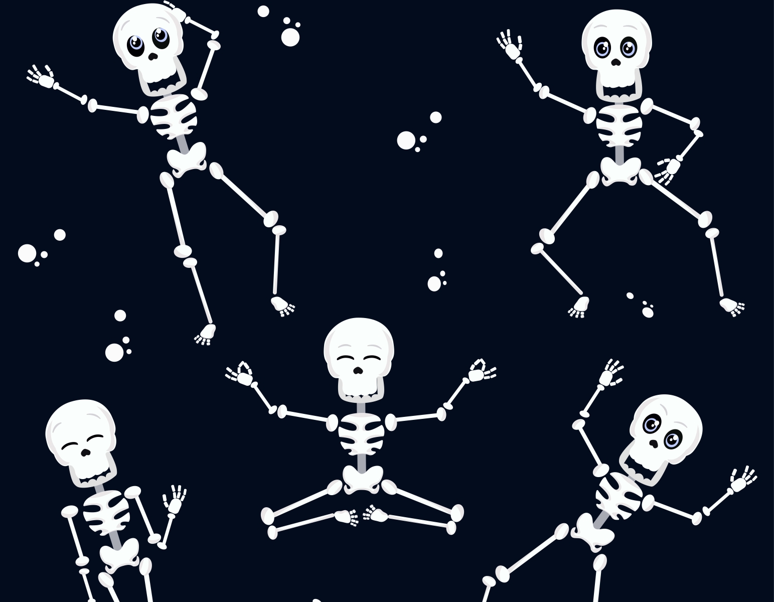 Skeleton print poses Happy Halloween by Anna FlyArt on Dribbble