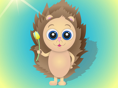 Cute Hedgehog animal baby cartoon cute design hedgehog holyday illustration kids logo nice ui