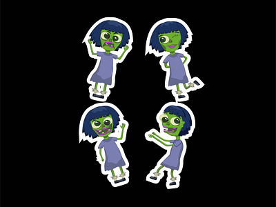 Hallowen zombie sticker set